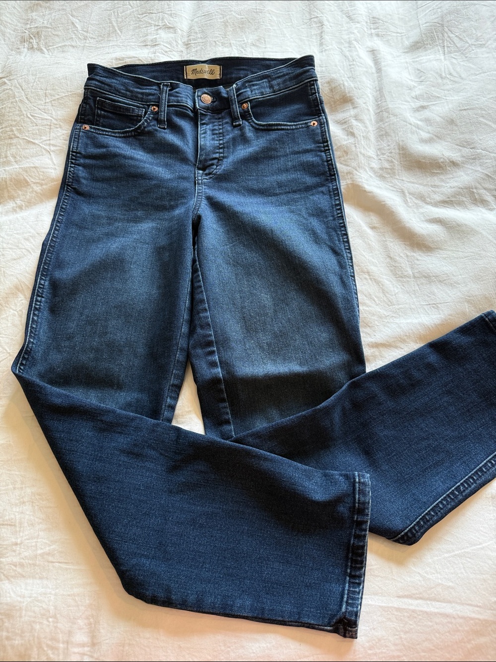 Madewell Mid-rise Stovepipe Jeans in Deep Blue Wash